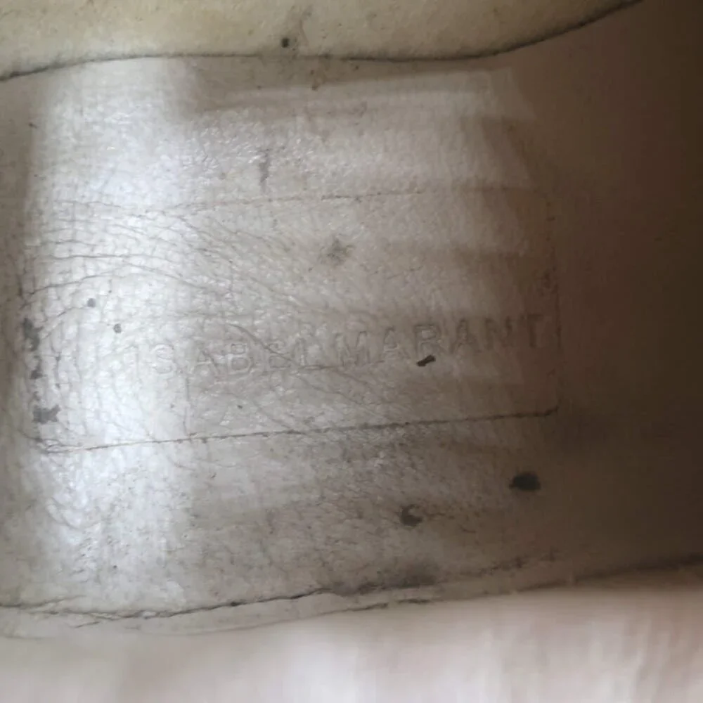 Isabel Marant Beth Lightning Bolt Sneakers Gold Metallic Cracked Leather Size 37 - Picture 11 of 13